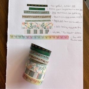 Bundle of 8 Washi Tapes, “curated green”